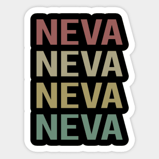 Colorful Text Art - Neva Name Sticker